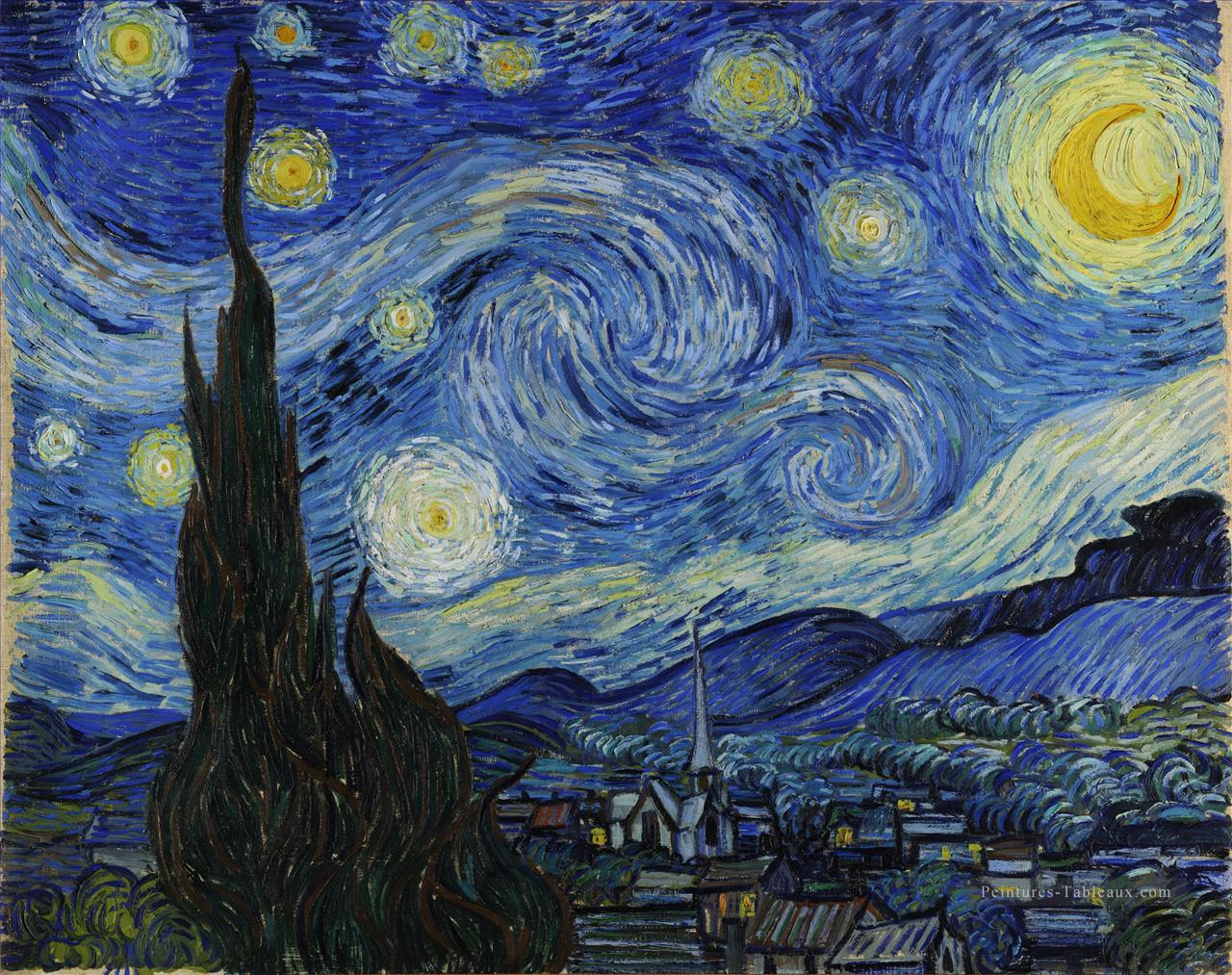 La Nuit étoilée Vincent van Gogh Peintures à l'huile
